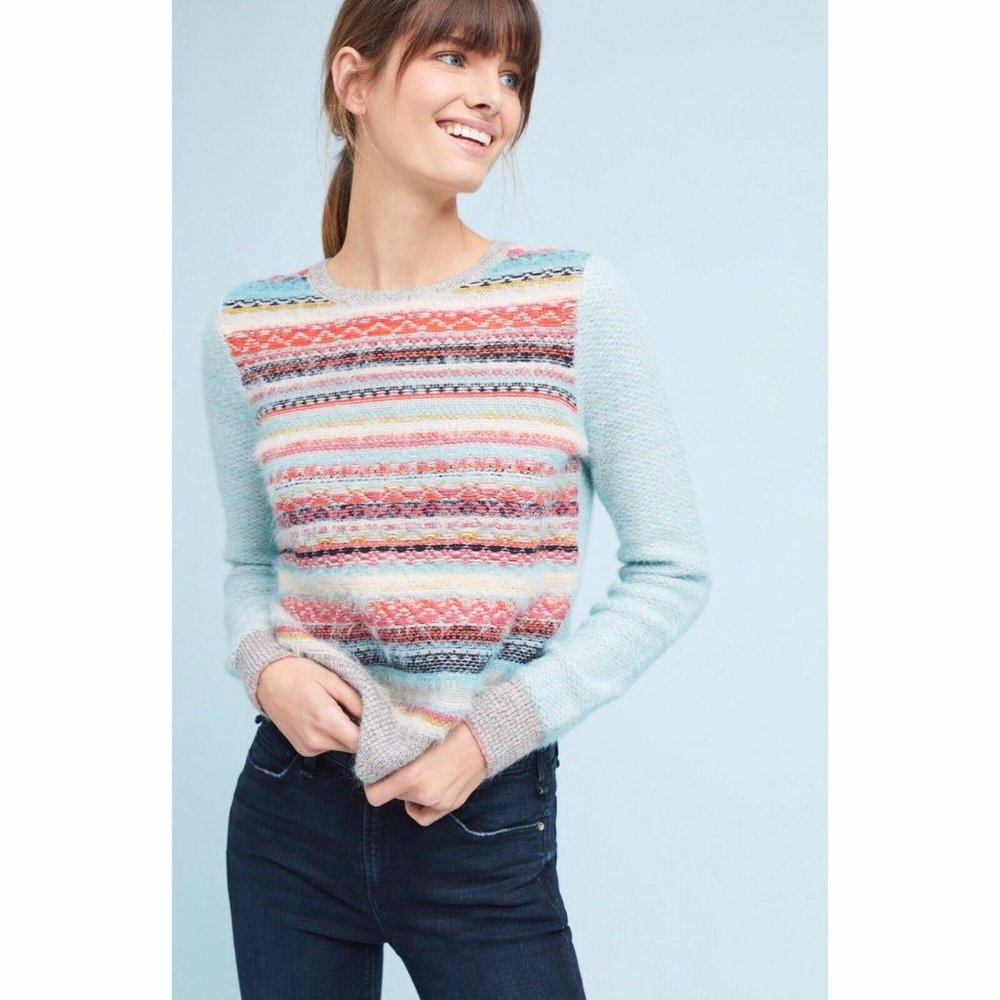 Anthropologie Linda Fair Isle Pullover